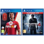FIFA 18 CZ [PS4] + Uncharted 4: A Thief’s End CZ [PS4] - BAZÁR (használt)  12 hónap garancia