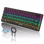 BAJEAL Mechanical Keyboard Compact 61 keys Type-C Wired / Dual Mode bluetooth5.0 Wireless+Type-C Wired Hot Swappable Blu