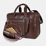 Men Faux Leather Multi-pocket Multifunction Splashproof 15.6 Inch Laptop Bags Briefcases Crossbody Bag Handbag