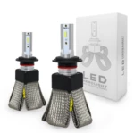 Roadsun™ 2pcs 12V 24V T8 LED Light Bulb H4/HB2/9003/9005/HB3/H10 White Headlights 60W 6000Lm COB Headlamp Auto Fog Lamp