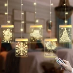 USB Romantic 3D Hanging Christmas LED Curtain String Light DC5V 8 Modes Remote Control for Home Decoration Christmas Dec