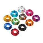 Suleve™ M4AN6 10Pcs M4 Cup Head Hex Screw Gasket Washer Nuts Aluminum Alloy Multicolor Optional
