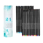24 Colors 0.4mm Hook Line Pen Fineliner Pens Colored Watercolor Marker Pen Set with Carton Packaging