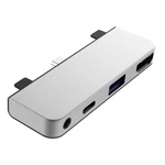 USB Hub HyperDrive pro iPad Pro USB-C/HDMI, USB3.0, USB-C, 3,5mm jack (HY-HD319E-SILVER) strieborný multimediálny port • pripojenie do USB-C • kompati