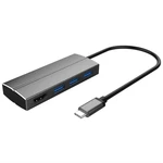 USB Hub PremiumCord USB-C/ HDMI, 3x USB 3.0 (ku31hdmi06) sivý adaptér USB-C / HDMI • 3 × USB 3.0 • dátová rýchlosť až 5 Gbps • napájanie cez USB (výst