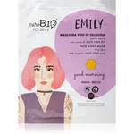 puroBIO Cosmetics Emily Good Morning plátýnková maska s hydratačním a zklidňujícím účinkem s aloe vera 15 ml