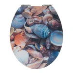 WC sedadlo s 3D obrázkom a jednoduchým zatváraním Wenko Sea Shell, 44,5 x 38 cm