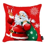 Červená vianočná obliečka na vankúš Mike & Co. NEW YORK Honey Christmas Santa Claus, 45 x 45 cm