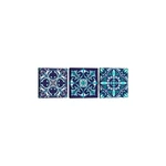 Sada 3 obrazov Tablo Center Mandala Blue