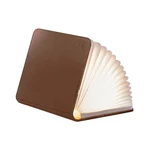 Hnedá veľká LED stolová lampa v tvare knihy Gingko Booklight