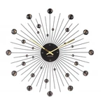 Nástenné hodiny z krištáľov čiernej farby Karlsson Sunburst
