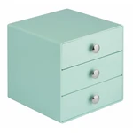Mätovozelený úložný box s 3 zásuvkami iDesign Drawers, výška 16,5 cm