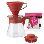 Pour over sada Hario V60 červená (VCSD-02R),Hario V60 Pour over Kit (červená)