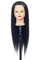Cvičná hlava dámska s umelými vlasmi JESSY, Original Best Buy - čierne 50 - 60 cm (0030096) + darček zadarmo