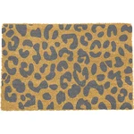 Sivá rohožka z prírodného kokosového vlákna Artsy Doormats Leopard, 40 x 60 cm