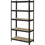 Basetech 2299892 regál na tažké predmety 175 kg (š x v x h) 900 x 1800 x 400 mm kov, MDF deska   čierna, pozinkovaný tvr