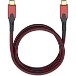 USB 3.0 prepojovací kábel [1x USB-C ™ zástrčka - 1x USB-C ™ zástrčka] 3.00 m červená/čierna pozlátené kontakty Oehlbach