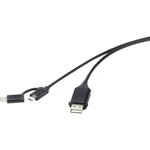 Renkforce #####USB-Kabel USB 2.0 #####USB-A Stecker, #####USB-C™ Stecker, #####USB-Micro-B Stecker 1.00 m čierna s funkc