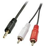 LINDY 35680 cinch / jack audio prepojovací kábel [2x cinch zástrčka - 1x jack zástrčka 3,5 mm] 1.00 m čierna