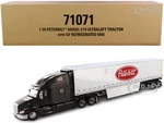 Peterbilt 579 UltraLoft Truck Tractor with 53 Refrigerated Van Legendary Black and Chrome "Transport Series" 1/50 Diecast Model by Diecast Masters