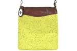 Dámská kožená kabelka crossbody Arteddy - zelená/hnědá