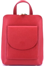 Dámský / dívčí kožený batoh a kabelka v jednom / Arteddy - červená