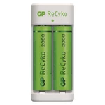Nabíjačka GP Eco E211 + 2× AA ReCyko 2000 (B51214) tužkové batérie AA s nabíjačkou • 2× NiMH batérie 2 000 mAh • pripojenie nabíjačky skrz USB • napáj