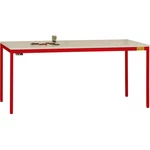 Manuflex LD1913.3003 ESD pracovný stôl UNIDESK s gumovou doskou, rám rubínovo červený RAL 3003, š xhxv = 1600 x 800 x 72