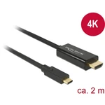 Delock USB-C™ / HDMI káblový adaptér #####USB-C™ Stecker, #####HDMI-A Stecker 2.00 m čierna 85259 pozlátené kontakty ###