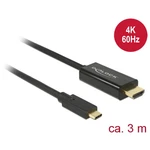 Delock USB-C™ / HDMI káblový adaptér #####USB-C™ Stecker, #####HDMI-A Stecker 3.00 m čierna 85292 pozlátené kontakty ###