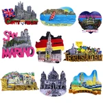 World Country Resin Fridge Magnets Tourist Painted France Refrigerator Stickers Souvenir Magnet for Fridge Home Decor Artifact