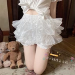 Women Sweet Lolita Safety Short Pants Japanese Kawaii Cute Mesh Shorts Girls Fashion Petticoat Underpants Princess JK Bloomers