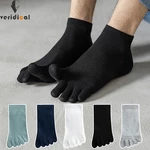 5 Pairs Mesh Toe Ankle Boat Socks Man Cotton Solid Four Seasons Simple Young Casual Fashion Sport 5 Finger Socks Invisible
