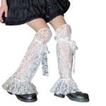 Women s Y2K Floral Lace Socks Sheer Leg Warmers Cute Kawaii E-Girls See-Through Socks for Summer Themed Party