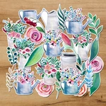 Pack of 28 Watercolor Flower Stickers and Leaf Decals Cute Sticker for Water Bottles and Laptops Decoration for Scrapbook