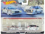 Lancia Rally 037 037 White with Stripes and 1984 Audi Sport Quattro 2 White "Car Culture" Set of 2 Cars Diecast Model Cars by Hot Wheels