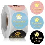 100-500Pcs Round Dog Paw Print Thank You Label Stickers Used for Shipping and Mailing Box Seal Labels Decorative Gifts Stickers