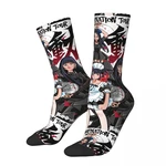 Funny World Domination Tour Band Maid Basketball Socks Polyester Crew Socks for Unisex Non-slip