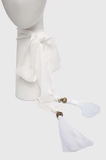 Hodvábny šál Luisa Spagnoli REPLICA RUNWAY COLLECTION biela farba, jednofarebný, 541156,
