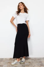 Trendyol Black Fitted Fishnet Formal Skirt