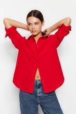 Trendyol Red Loose Fit Woven Shirt