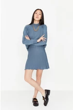Blue women's knitted set of top and skirt Trendyol - Women
