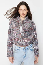 Trendyol Multi Color Oversize Sequined Thin Bomber Coat