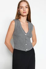 Trendyol šedá prémiová příze / speciální pletený svetr z příze
