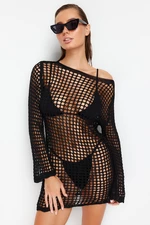 Trendyol Black Mini Knitted Knitwear effect Beach Dress