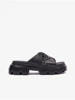 Black Women's Leather Slippers KARL LAGERFELD Sun Trekka NFT - Women's