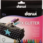 Darwi Tex Fabric Glitter Marker Set Mescolare 12 x 6 ml