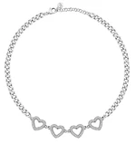 Morellato Romantický oceľový náhrdelník so srdiečkami Bagliori SAVO22