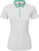 Footjoy Colour Block Lisle White/Mint M Camiseta polo