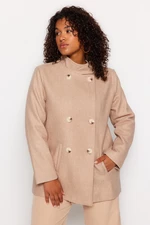 Trendyol Curve Stone Double Closed Standing Collar Coat